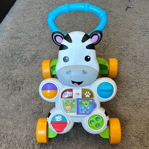 Interactive Zebra Walker Toy - Blue and Yellow